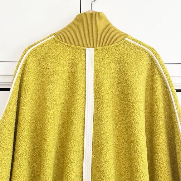 Free People We the Free Stone Cold Circle Cape Mustard Yellow Boucle Pancho - Picture 9 of 16